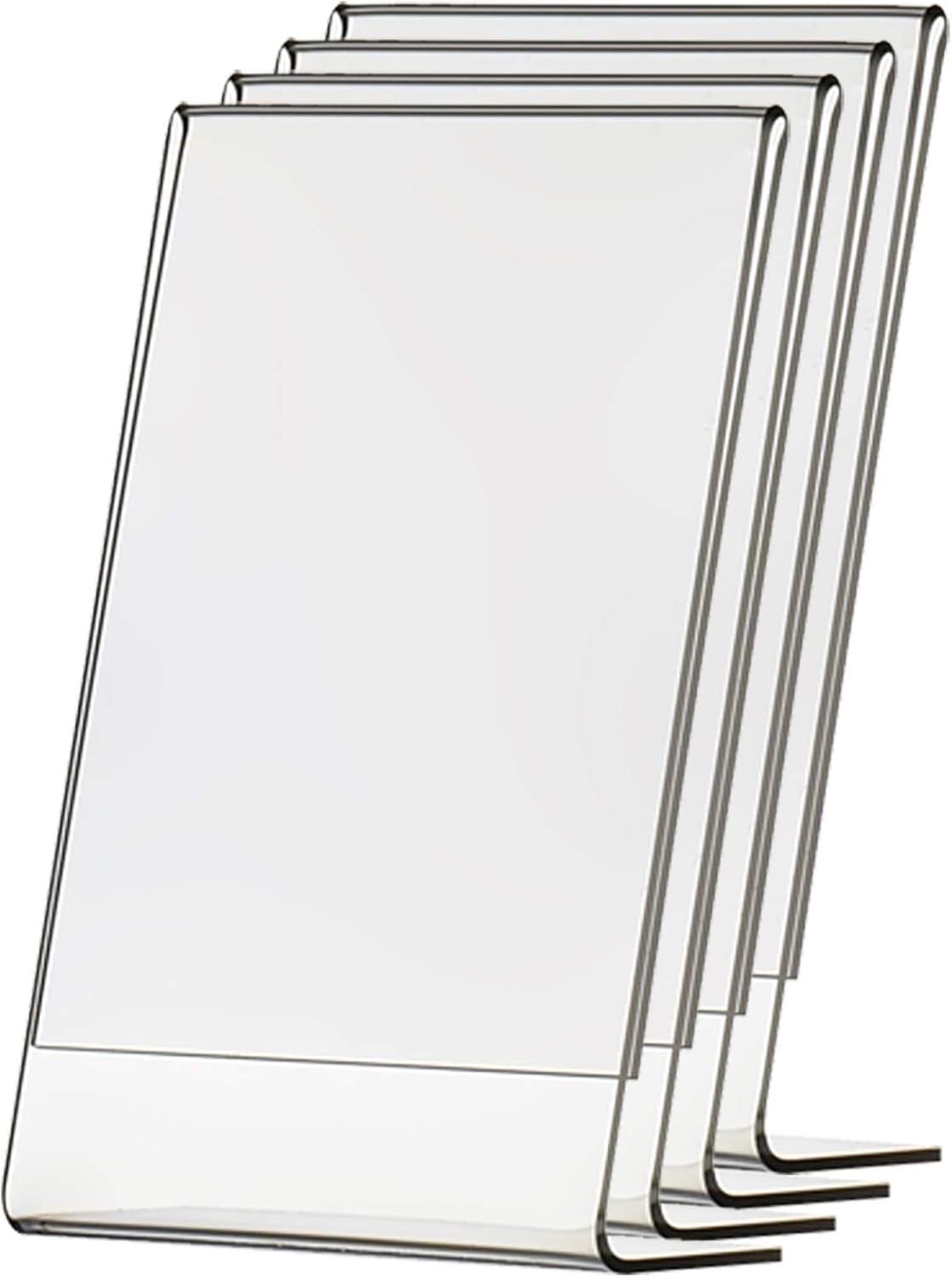 4 Pack Table Tent 8.5 x 14 Inch Sign Holder L Shape Counter Side Loading Clear Acrylic Advertisement Holder Literature Flyer Office Hours Frame Printed Material Document Display by Marketing Holders