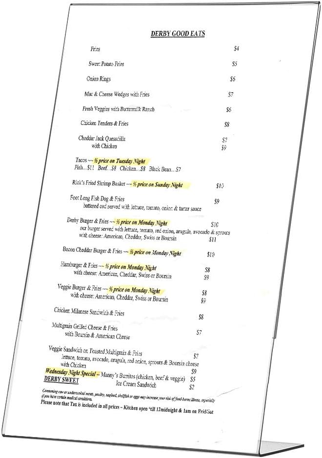 4 Pack Table Tent 8.5 x 14 Inch Sign Holder L Shape Counter Side Loading Clear Acrylic Advertisement Holder Literature Flyer Office Hours Frame Printed Material Document Display by Marketing Holders - Image 4