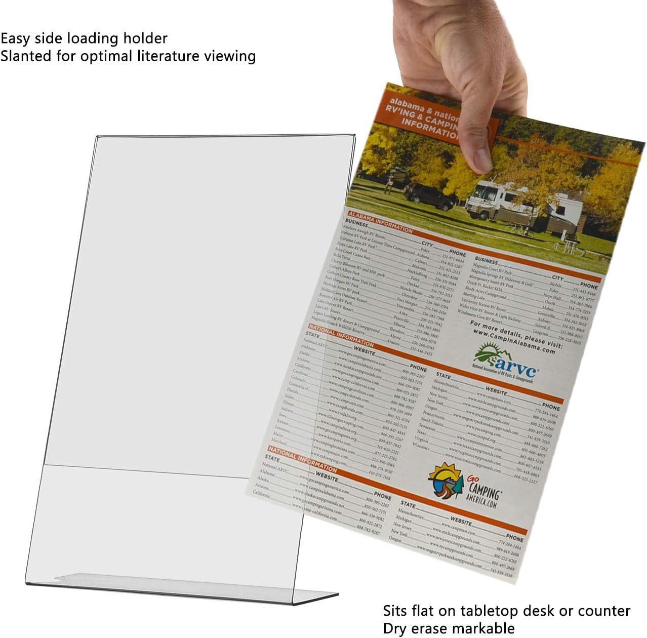 4 Pack Table Tent 8.5 x 14 Inch Sign Holder L Shape Counter Side Loading Clear Acrylic Advertisement Holder Literature Flyer Office Hours Frame Printed Material Document Display by Marketing Holders - Image 5