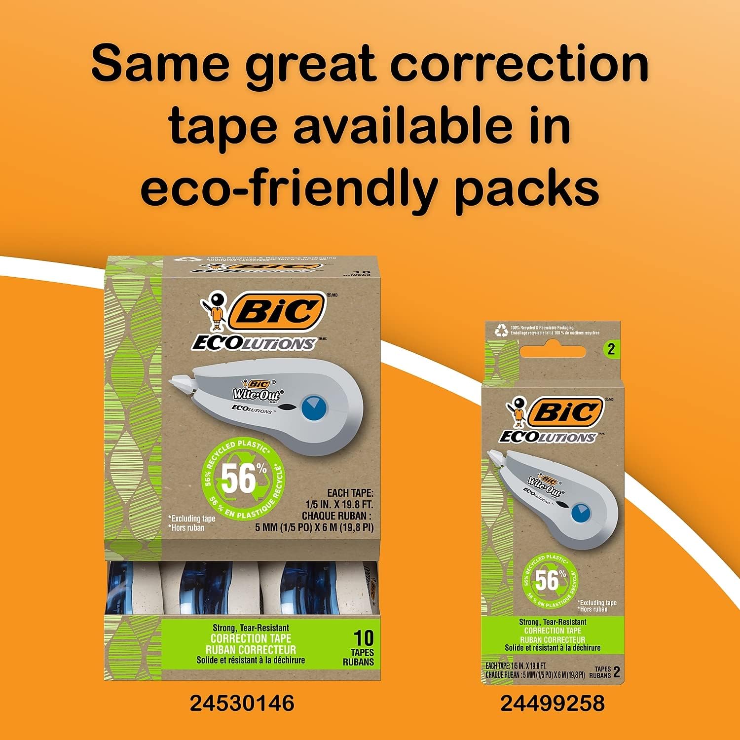 Wite-Out Brand EZ Correct Correction Tape (WOTAP10- WHI), 39.3 Feet, 10-Count Pack of white Correction Tape, Fast, Clean and Easy to Use Tear-Resistant Tape - Image 2