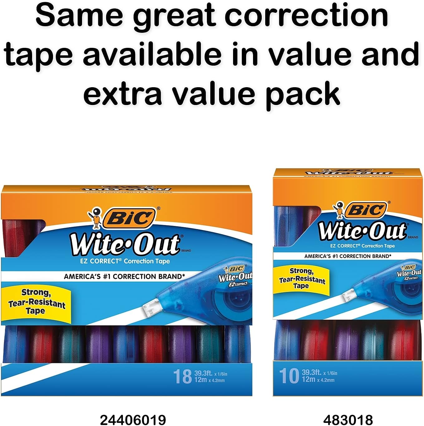 Wite-Out Brand EZ Correct Correction Tape (WOTAP10- WHI), 39.3 Feet, 10-Count Pack of white Correction Tape, Fast, Clean and Easy to Use Tear-Resistant Tape - Image 3