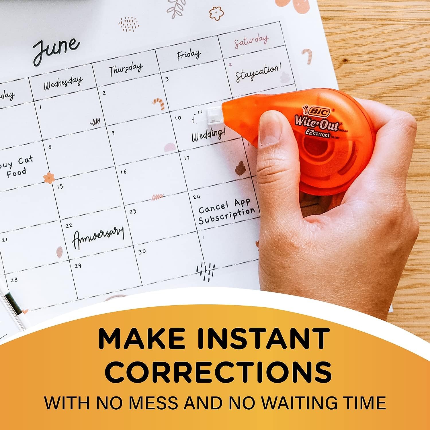 Wite-Out Brand EZ Correct Correction Tape (WOTAP10- WHI), 39.3 Feet, 10-Count Pack of white Correction Tape, Fast, Clean and Easy to Use Tear-Resistant Tape - Image 5