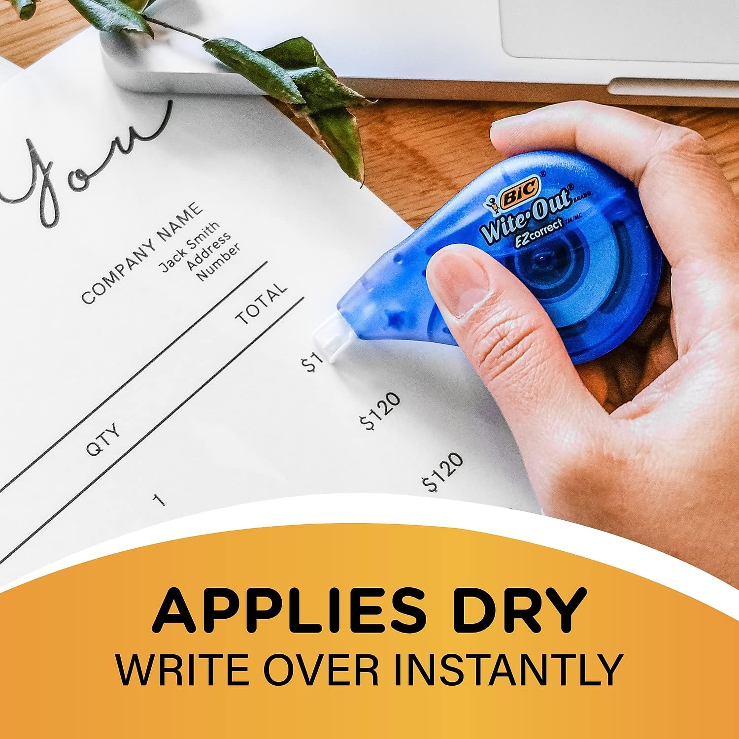 Wite-Out Brand EZ Correct Correction Tape (WOTAP10- WHI), 39.3 Feet, 10-Count Pack of white Correction Tape, Fast, Clean and Easy to Use Tear-Resistant Tape - Image 7