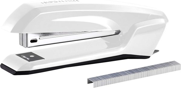Office Ascend 3 in 1 Stapler Integrated Remover & Staple Storage, 420 Staples Included, 20 Sheet Capacity, Lightweight, White (B210-WHT), Full Size