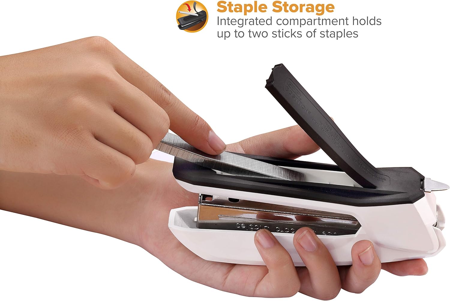 Office Ascend 3 in 1 Stapler Integrated Remover & Staple Storage, 420 Staples Included, 20 Sheet Capacity, Lightweight, White (B210-WHT), Full Size - Image 4