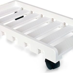 CPU Stand PC Mainframe Shelf, Chassis Support Base Storage Rack,Ventilation and Heat Dissipation，Three Colors to Choose from with Wheels CPU Holder PC Cart(White)