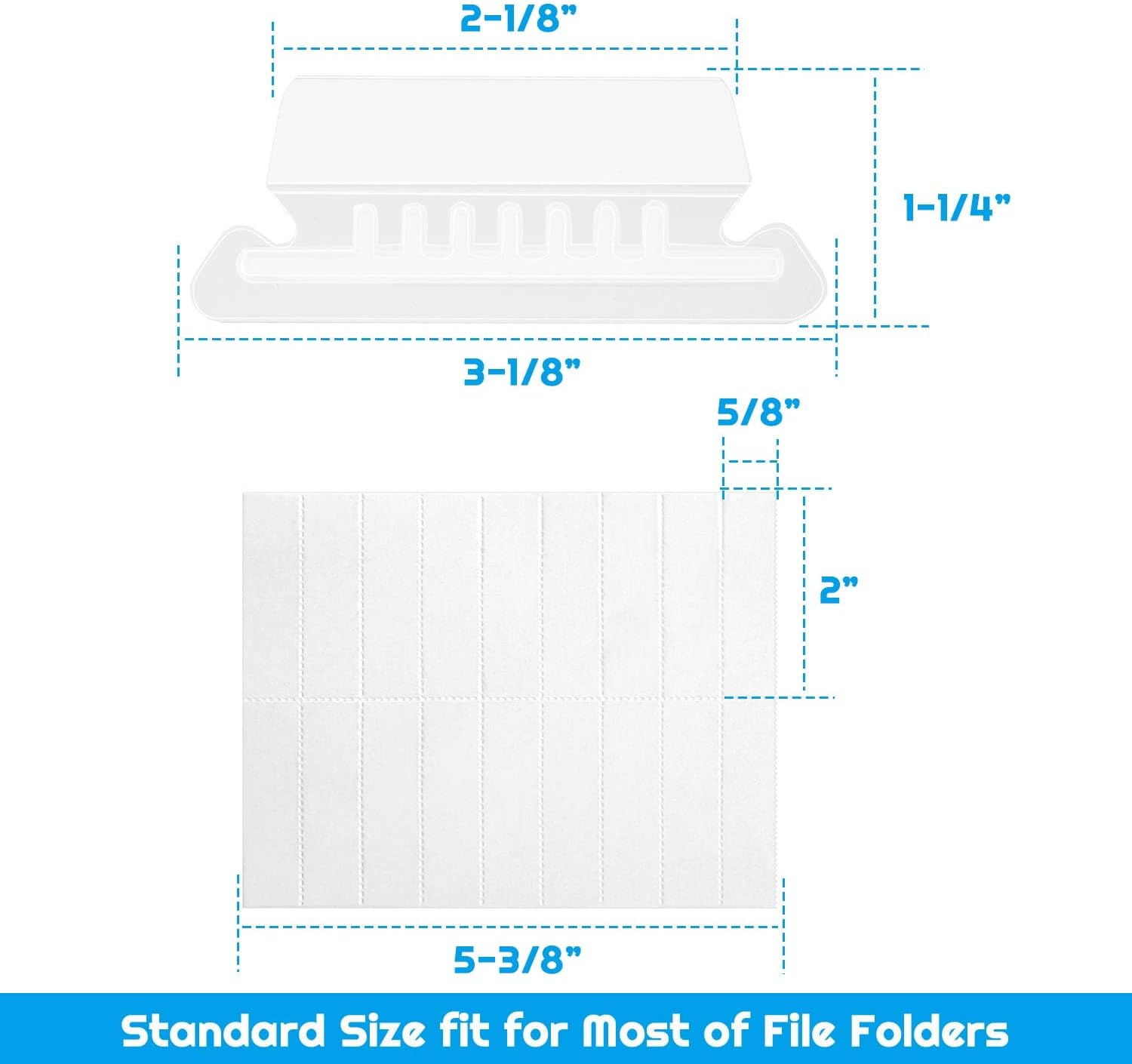 File Folder Tabs, Selizo 100 Sets Hanging File Folder Labels 2" Tabs and Inserts for Hanging Files - Image 3