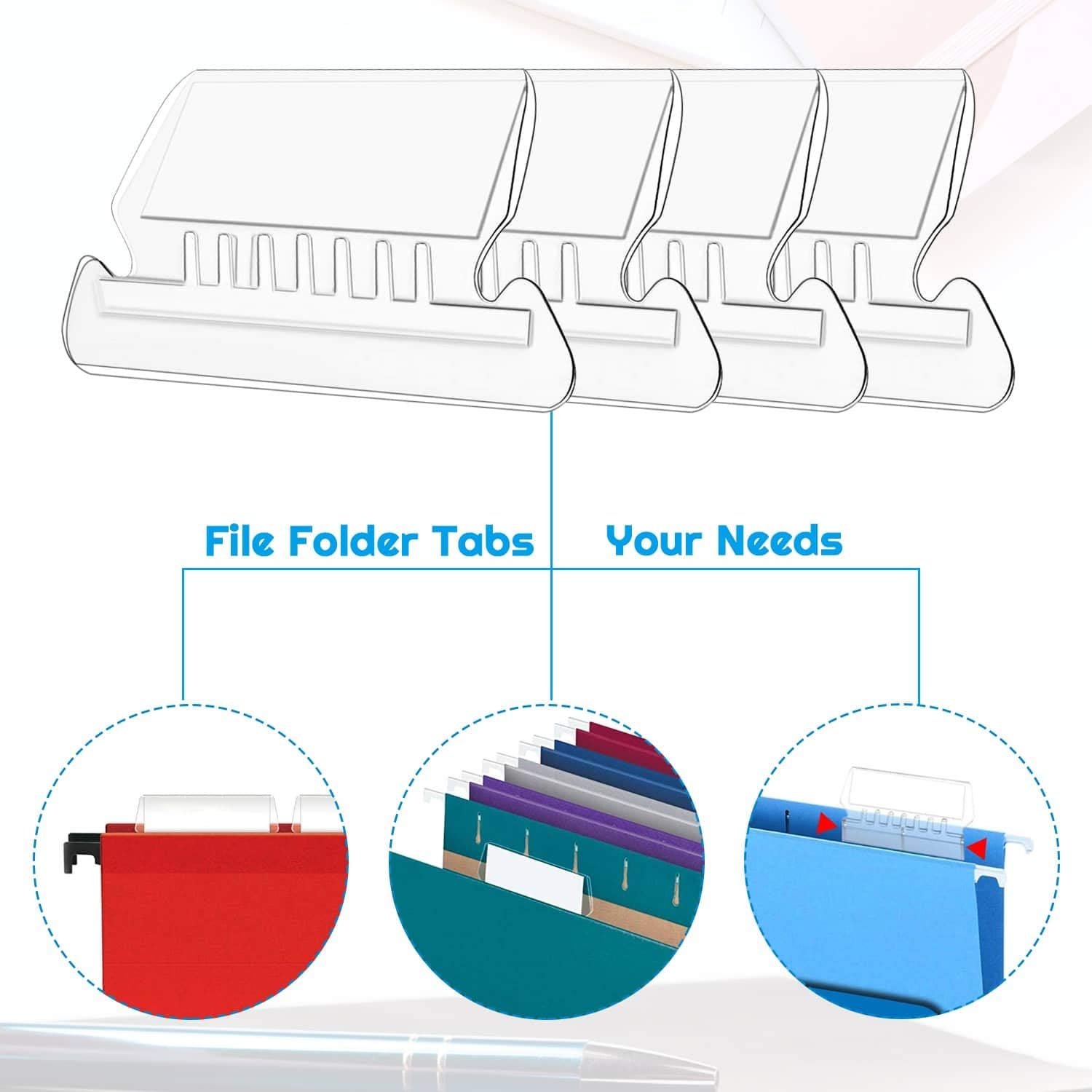 File Folder Tabs, Selizo 100 Sets Hanging File Folder Labels 2" Tabs and Inserts for Hanging Files - Image 6