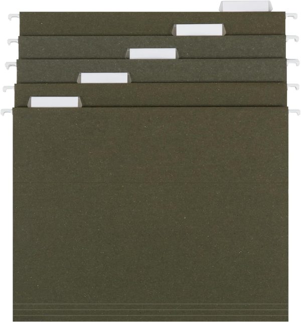 Island Hanging File Folder 1/5 Cut, Letter Size, Standard Green, 25 Count (372 1/5)