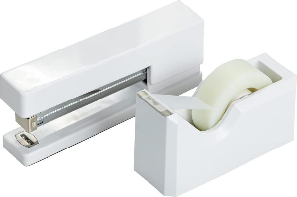Office & Desk Sets - 1 Stapler & 1 Tape Dispenser - White - 2/Pack