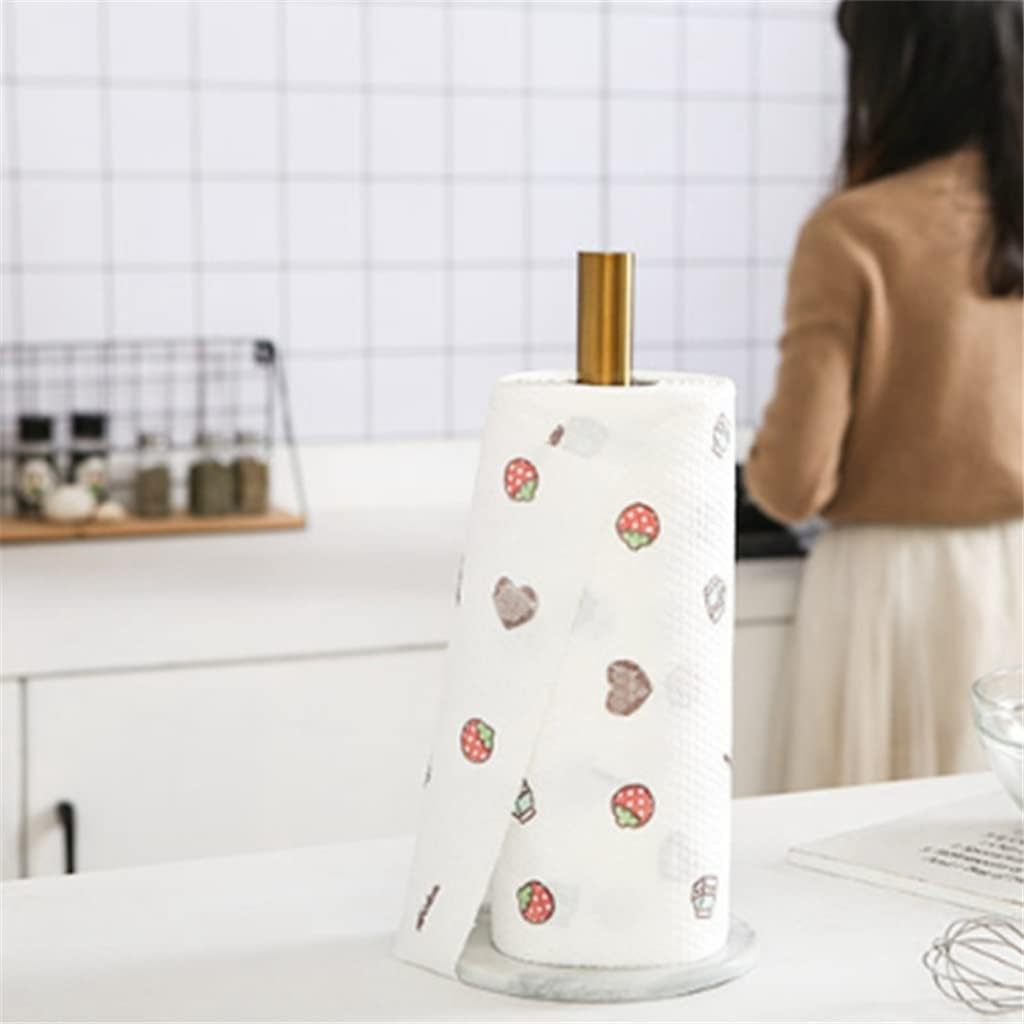 Natural Marble Texture Gold-Plated Kitchen Paper Towel Holder Roll Holder Ceramics Desktop Jewelry Storage - Image 3
